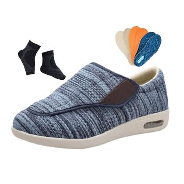 Imagem de Chinelos De Homem Diabéticos, Sapatos De Homem Para Edema Diabético Ténis Leves E Com Largura Alargada Para Caminhada, Sapatos Confortáveis Edema, Atividades Ao Ar Livre, Neuropatia(Blue,45 EU)