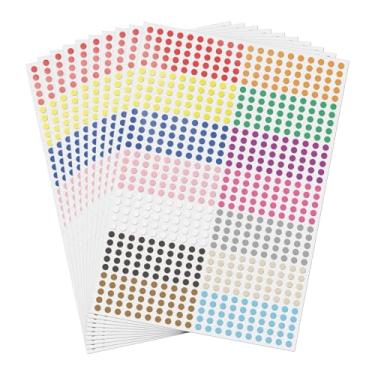 Imagem de Etiquetas de codificação de cores redondas multicoloridas 0,25 polegadas 7000 peças