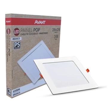 Imagem de Painel Led Pop Quadrado Embutir 24W 6500K 28X28 Br Avant Est