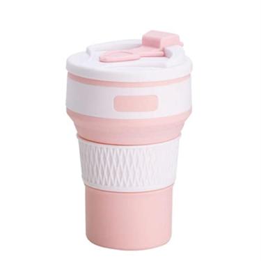 Imagem de Copos de café dobráveis de 350 ml silicone dobrável portátil bicicleta viagem beber canecas de chá sem BPA copo de água dobrável