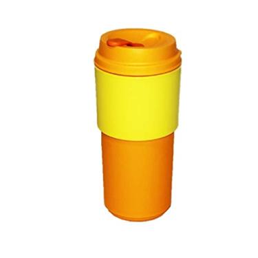 Imagem de Tupperware Copo Eco To Go Copo de café laranja de 473 ml com manga amarela
