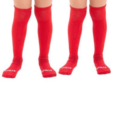 Imagem de Kit 2 Pares Meião Futebol Infantil e Juvenil Cores Sortidas - Apollo, 