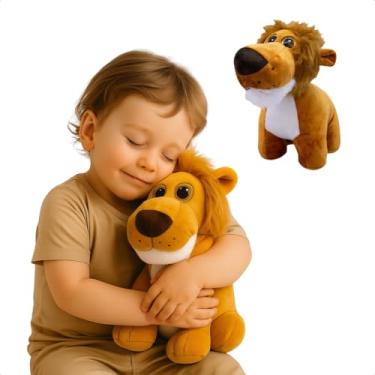 Imagem de Leão de Pelúcia Fofinho com Olhão e Focinho Comprido 25cm Brinquedo Infantil Antialérgico Presente para Criança Bebê Infantil Presente dia das crianças Natal Ano Novo