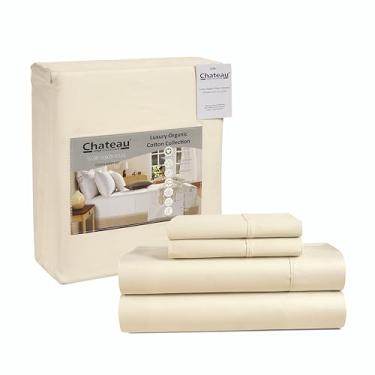 Imagem de Jogo de lençol California King com bolso profundo, 100% algodão, 300 fios, 4 peças, conjuntos de lençóis e fronhas de cetim luxuosos, macios e confortáveis, naturalmente frescos, sem pílulas, lavável