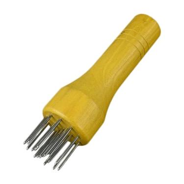 Imagem de IEUDNS Amaciador de Carnes Compacto Profissional 14,5cm Utensílio de Cozinha Cabo de Madeira para Amaciar Carne de Porco Bife Peixe Carne Bovina