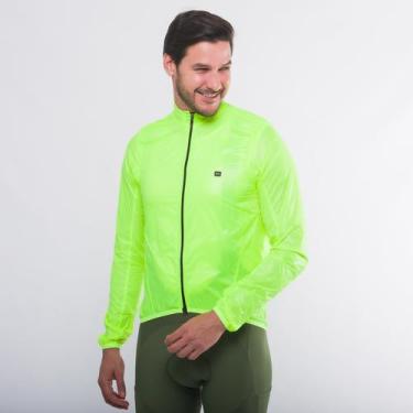 Imagem de Jaqueta Corta Vento de Ciclismo Masculina Márcio May Pro II Amarela Ne