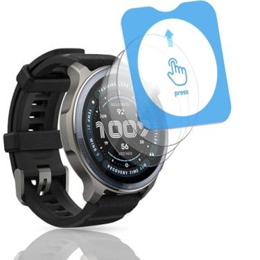 Imagem de YAJOJO Pacote com 3 protetores de tela para smartwatch Amazfit Balance 2, com kit de instalação de alinhamento automático, vidro temperado 9H, alta definição, resistente a arranhões, sem bolhas