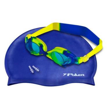 Imagem de Kit Óculos + Touca + Protetor de Ouvido de Natação Junior Orimos 13156
