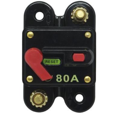 Imagem de Disjuntor Automotivo 80A Proteção Som Bateria Fusível Resetável Liga D