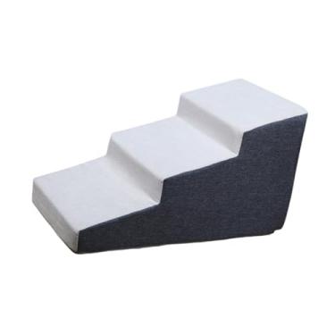 Imagem de Generic Escadas para cães, rampas, camas altas, escadas inclinadas para cães, 3 degraus, práticas, fáceis de limpar, antiderrapantes, para animais de, Cinza Escuro