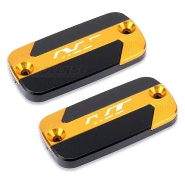 Imagem de Tampa do copo de óleo do tanque de fluido do reservatório de freio dianteiro CNC da motocicleta compatível com NT1100 NT 1100 2021 2022 2023 (1 par dourado)