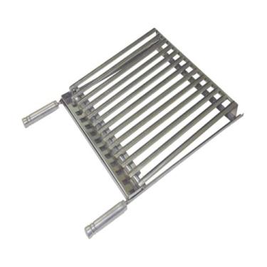 Imagem de Grelha Parrilha Argentina Aço Inox com Caixa Gordura 50x50cm - Metal M