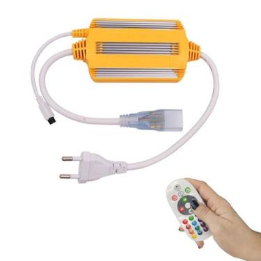 Imagem de Fonte Conector RGB 100 Metros Controle Mangueira Fita de Led Iluminaça