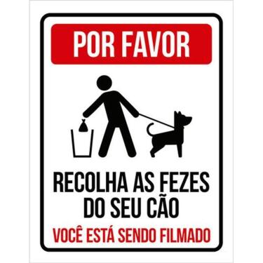 Imagem de Kit 3 Placas Por Favor Recolha As Fezes Do Seu Cão Filmado