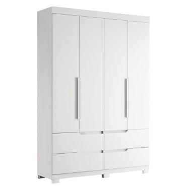 Imagem de Guarda Roupa Solteiro 160cm 4 Portas Doble Branco - Albatroz