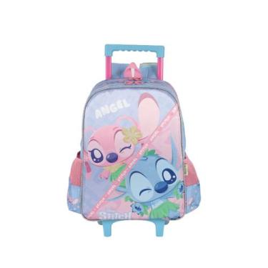 Imagem de Mochila Stitch Rodas Viagem Meninas Escolar Passeio Disney, Roxo