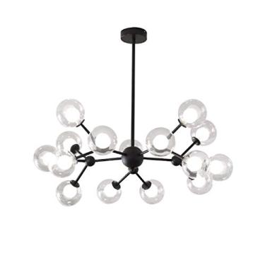 Imagem de Lustre G9 Sputnik, Luminária de teto moderna com globos de vidro Abajur pendurado durante Luminária para sala de estar Sala de jantar Quarto-Preto. 15t