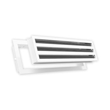 Imagem de Grade AC de design moderno 22x6 - alumínio branco - saída de ar - difusor de slot linear - grade de registro para aquecimento e resfriamento - compatível com registros de teto, parede ou piso
