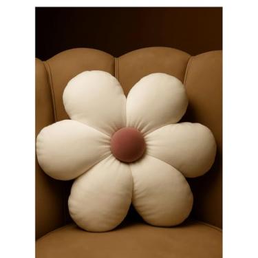 Imagem de Almofada Decorativa Margarida em Cetim - Formato Floral para Ambientes Internos (BRANCA/ROSE)
