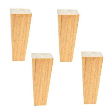 Imagem de Conjunto de 4 pernas de móveis de madeira maciça, pernas de sofá de substituição de carvalho, pés quadrados de armário, pernas de mesa de café, pernas de armário, para otomano, banco, cômoda, com