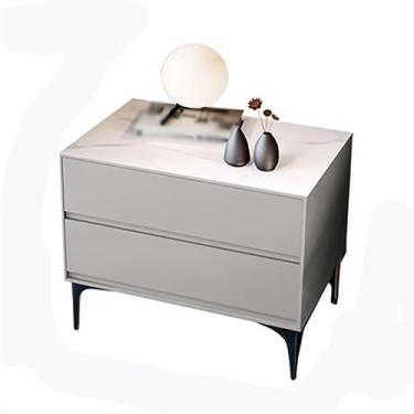 Imagem de Cômoda com gaveta, duas gavetas sem alças, mesa de cabeceira, mesa de cabeceira, mesa de cabeceira, pés de aço/preto, cáqui, prata, branco, cinza escuro, mesa de cabeceira cinza claro