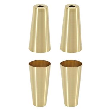Imagem de CHGCRAFT 4 peças de cobertura de pé de mesa de ferro capas de pés de móveis coluna pernas de móveis capas de pés de cadeira para pernas de cadeira de mesa, tamanho interno, tamanho interno 8 × 1,6