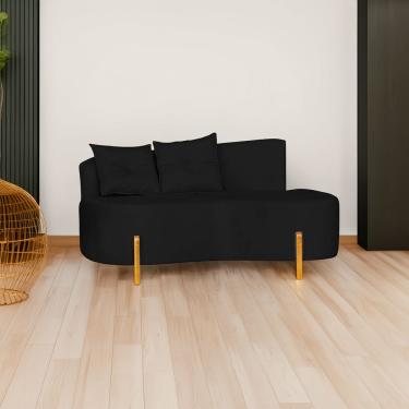 Imagem de Sofá Orgânico 02 Lugares Para Sala Ds Home Veludo Preto