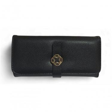 Imagem de Carteira Feminina De Mão Divisória Com Ziper Chris Helena Preta