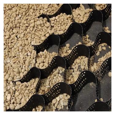 Imagem de SRSRS Estabilizador de grade Geocell HDPE 10.2 cm/5.1 cm Altura para entrada de garagem/inclinação/estacionamento (2 x 5 m (6,5 x 16,5 pés) 5 cm/2" de altura)