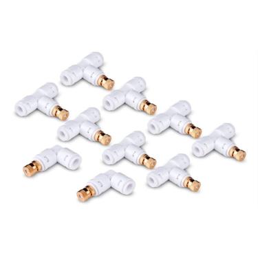 Imagem de XMGKMN Fácil de instalar HD16 Sistema de pulverização de resfriamento de jardim externo de baixa pressão bocal de atomização de inserção rápida bocal de resfriamento (tamanho: 8 T 2 cotovelos)