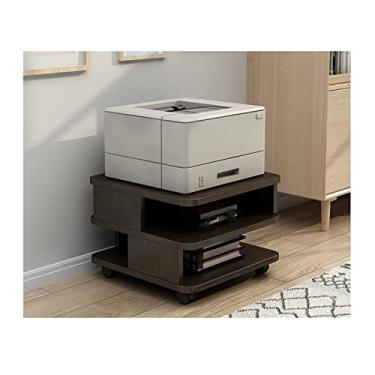 Imagem de URGDWEKJY Suporte de impressora com rodas, carrinho móvel de impressora a laser com armazenamento aberto, organizador de arquivos de papel de escritório, prateleira para suporte de impressora de