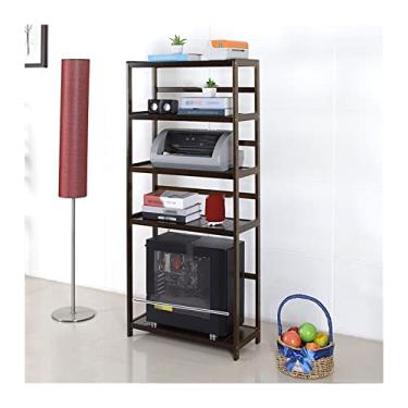 Imagem de URGDWEKJY Suporte de CPU móvel para torre de PC, suporte de impressora móvel de 5 níveis com prateleiras de armazenamento abertas, suporte de piso para PC com rodas giratórias para suporte de CPU de