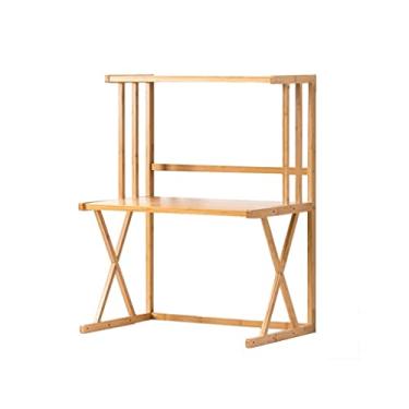 Imagem de URGDWEKJY Suporte de impressora, rack de documentos, rack de impressora de mesa de bambu, armazenamento de escritório, impressora de fax, scanner, material de escritório, suporte de impressora (B)