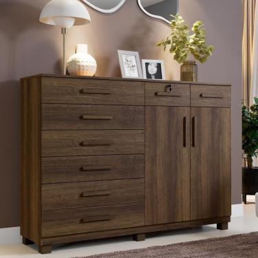 Imagem de Cômoda Triunfo 8 Gavetas E 2 Portas Imbuía