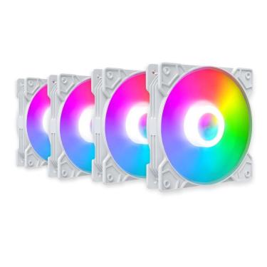 Imagem de Kit 4 Cooler Fan Snaker Shadow ARGB 120mm Silencioso Branco