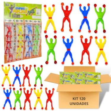 Imagem de Kit 120 Bonecos Ninja Gruda Na Parede De Brinquedo Infantil