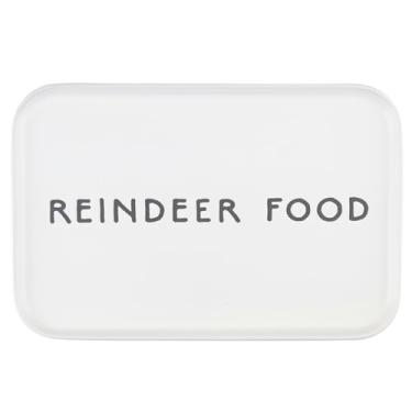 Imagem de Santa Barbara Design Studio Pratos de Servir Prato de Floco de Neve de Cerâmica Estampada Branca, 30,5 cm x 20,3 cm, Bandeja - Comida de Rena