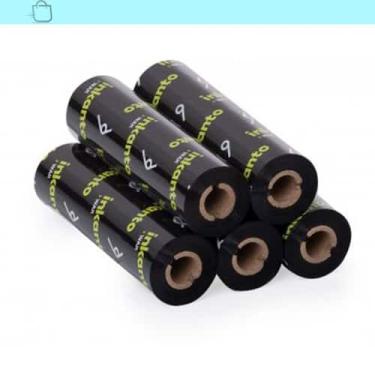 Imagem de Kit 5 Ribbon Inkanto Awr1 Cera 110Mm X 74M Preto, Preto
