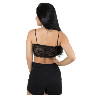 Imagem de Top Faixa Diluxo Renda Preto, Preto, G