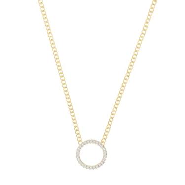 Imagem de Picuzzy Colares femininos com pingente de ouro moderno, delicado banhado a ouro 14 k com pingente de sol para mulheres, zircônia cúbica, lua, gargantilha à prova d'água, joia de ouro de praia para