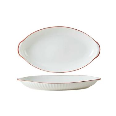 Imagem de Conjunto de pratos simples de cor underglaze combinação de utensílios de mesa de cerâmica domésticos - prato de peixe de 30,5 cm