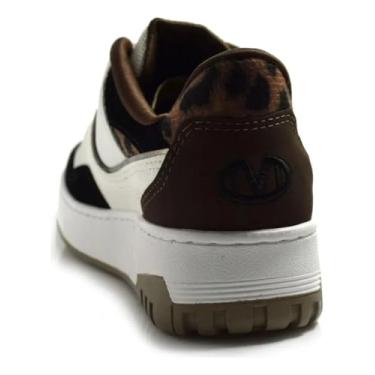 Imagem de Tênis Via Marte Feminino Nb 550 Street Skate Onça (branco/onça, BR, Adulto, Numérico, 36)