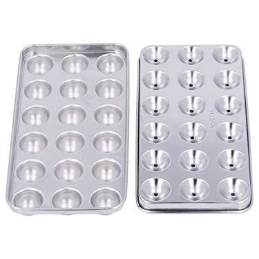 Imagem de Pilipane Máquina de fazer bolas de gelo de aço inoxidável 304, molde de bandeja de gelo com 18 grelhas redondas, para uso em casa, bar, festa, uso durável, à prova de ferrugem, destacável
