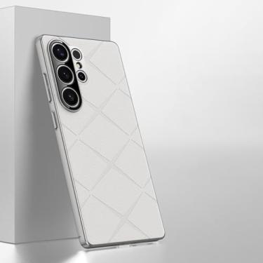 Imagem de HJZSZX Capa de couro liso e luxuosa para lente de câmera Sam S24 Ultra, rígida, fina e com boa textura (para Sam S24 Ultra/branco SD XS)