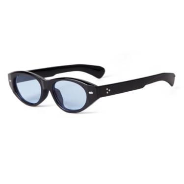 Imagem de VFDHN Óculos de sol retrô oval com armação pequena, feminino e masculino, UV400 (2)