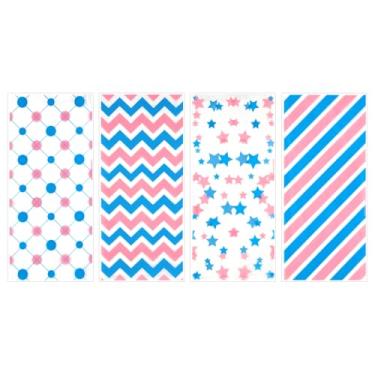 Imagem de Sacos de lembrancinha de festa com laços torcidos celofane plástico doces listras para presente de aniversário, casamentos, lembrancinhas de festa