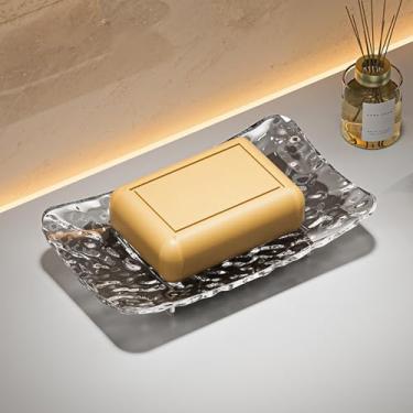 Imagem de Saboneteira com suporte de sabão de drenagem, suporte de sabão de chuveiro, suporte de esponja, bandeja de sabão para banheiro, banheira, pia de cozinha, cinza claro