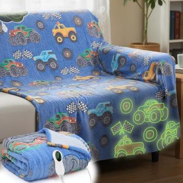 Imagem de Rossesay Cobertor infantil aquecido que brilha no escuro cobertor infantil menina menino presente de inverno elétrico com 10 níveis e 8 horas desligamento automático certificado ETL lavável na máquina