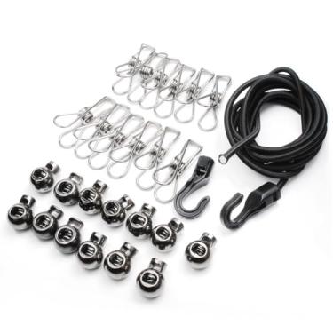 Imagem de Varal retrátil, acessórios de acampamento, acessórios de acampamento, cordas com 12 alfinetes, clipes para viagem, pendurar roupas ao ar livre, cozinha ao ar livre e interna