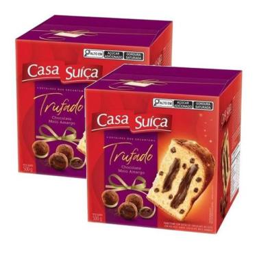 Imagem de kit 2 Panettone Casa Suíça Recheado Trufado 500g